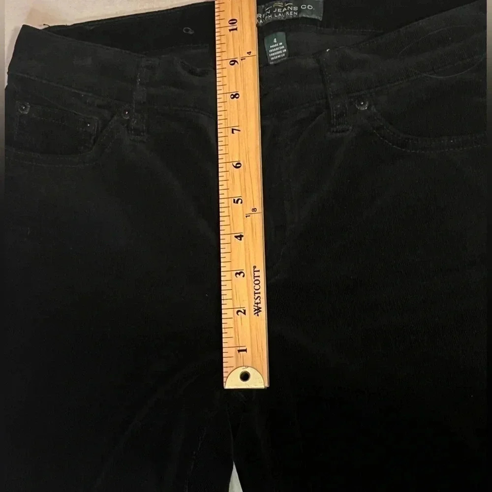 LRL Micro Corduroy Straight Leg Pants Classic Black Size 4 - Picture 13 of 15